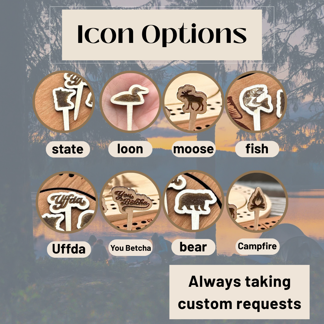 Custom Icon Cribbage Pegs