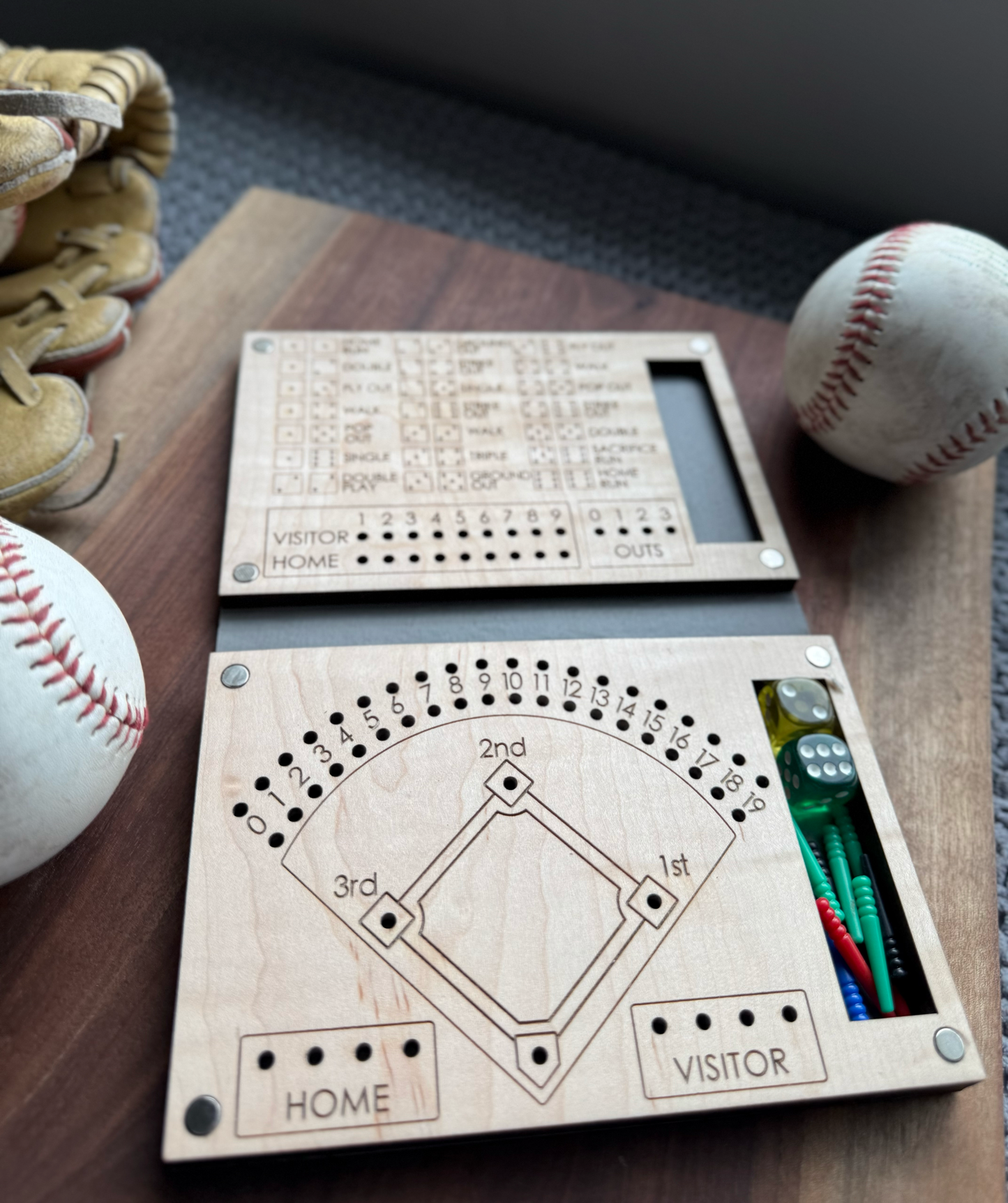 Travel Baseball Dice Game, Travel Game, Baseball kids game, Gift for Baseball Lovers