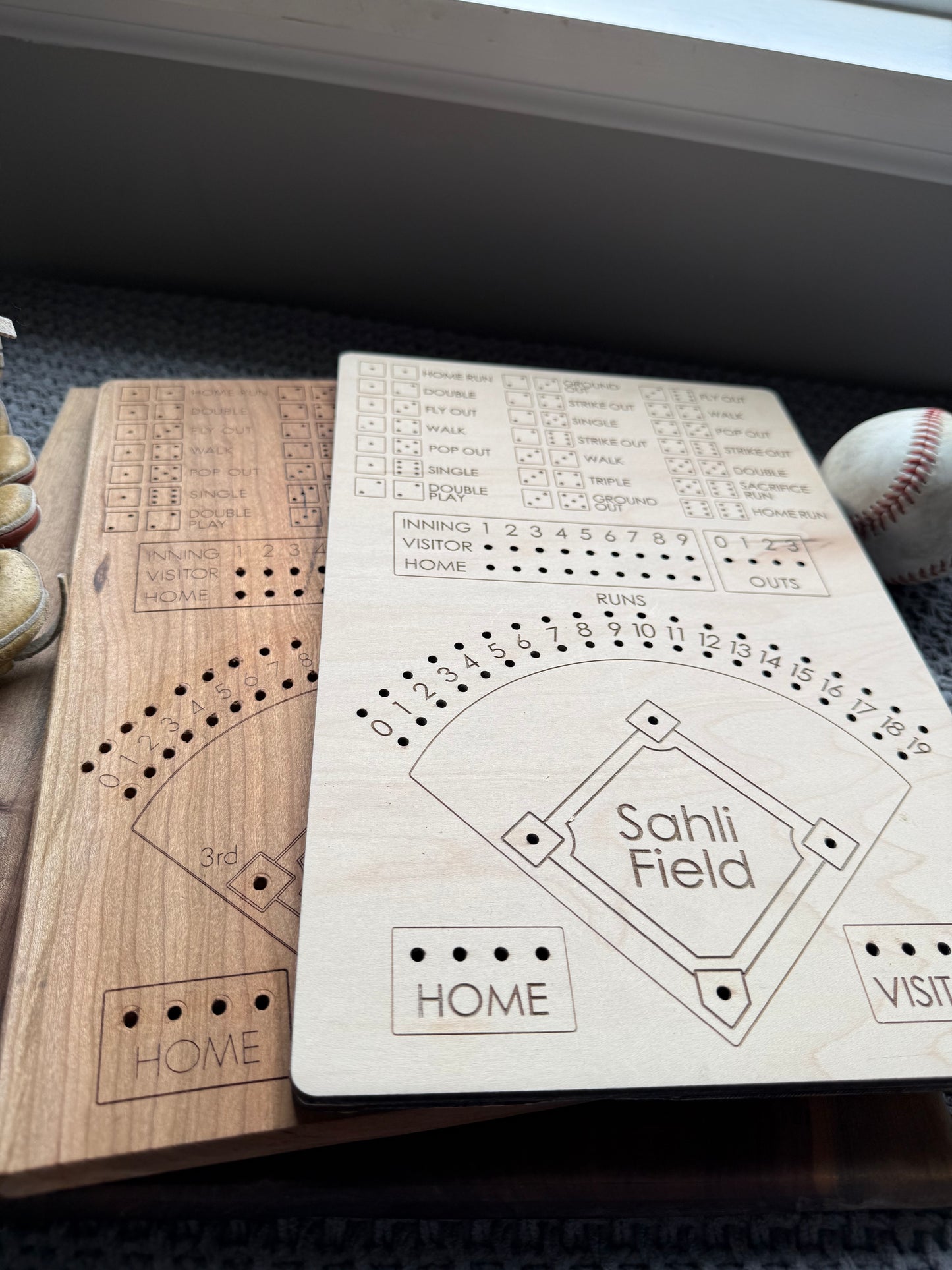Baseball Dice Game, Wooden Baseball Game, Father's Day Gift, Gift for Baseball Lovers