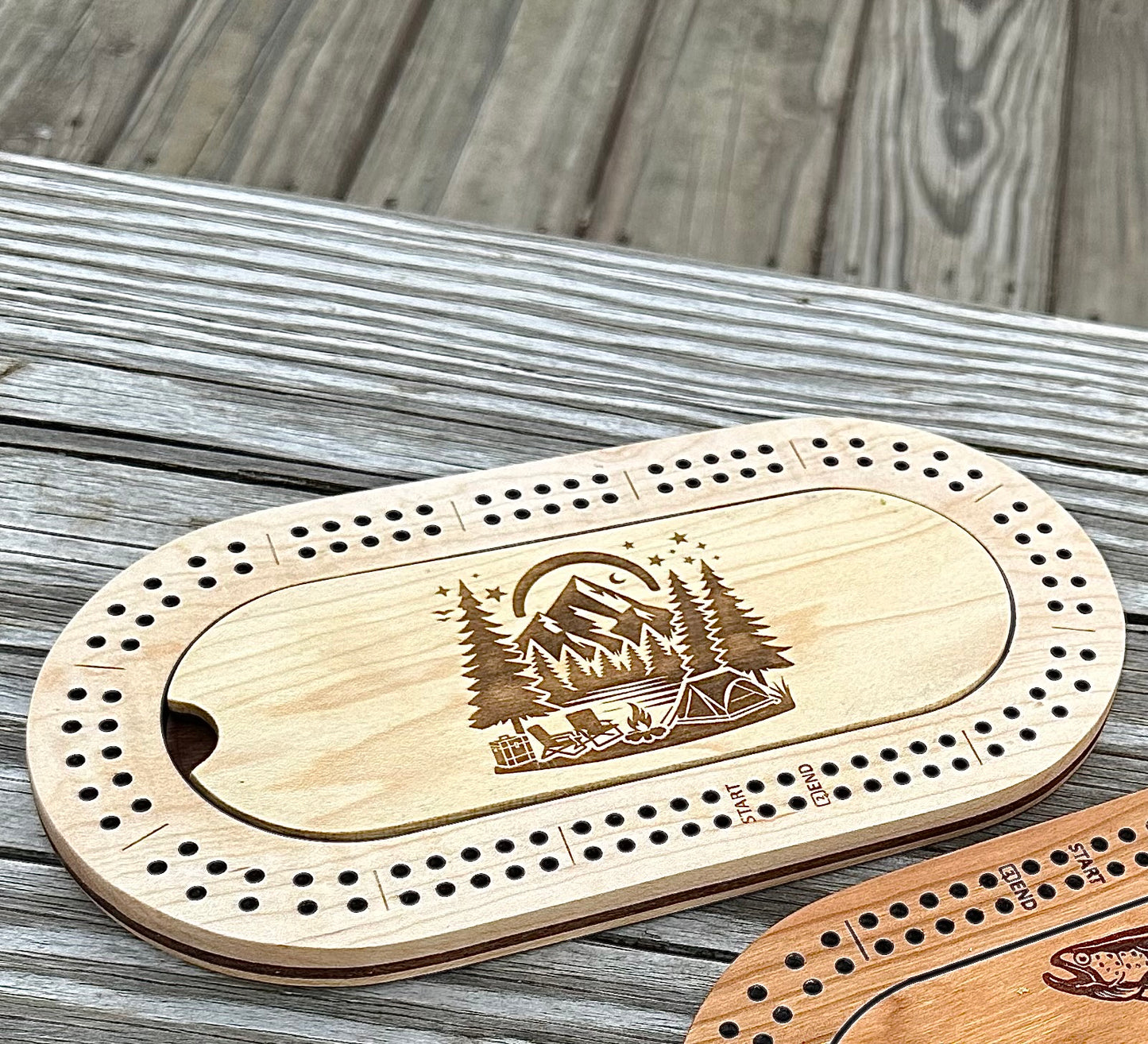 Custom Travel Cribbage Board with Peg Storage