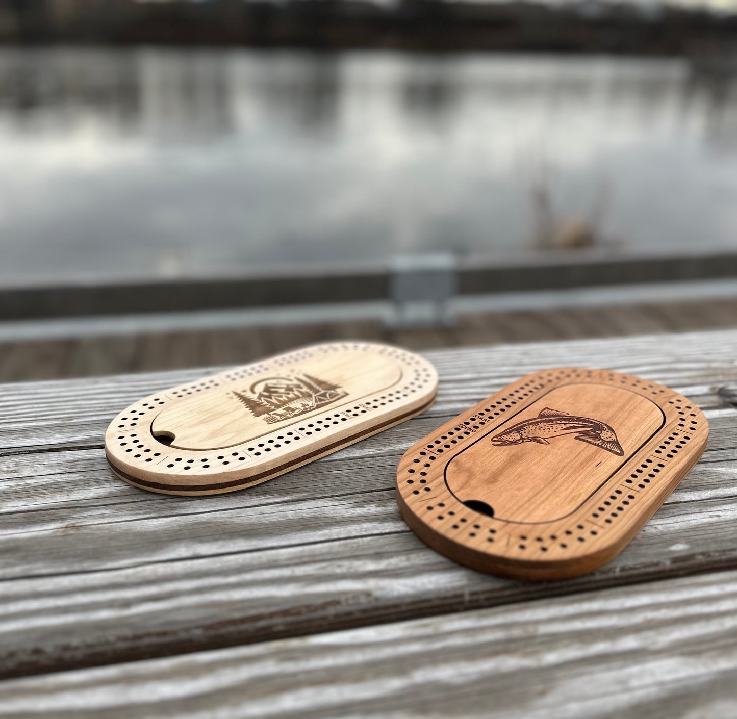 Custom Travel Cribbage Board with Peg Storage