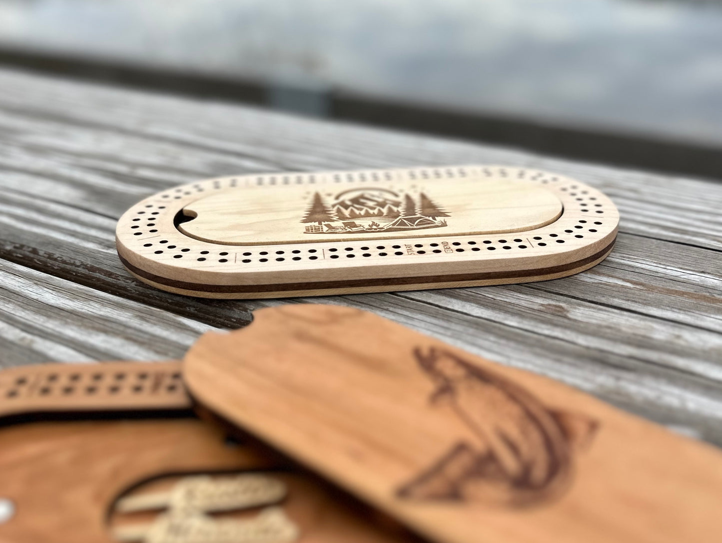 Custom Travel Cribbage Board with Peg Storage