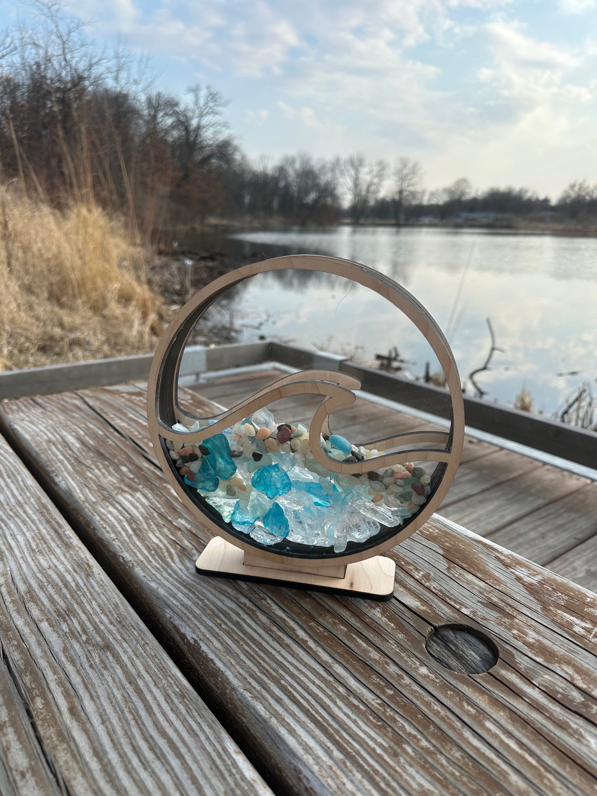 Sea Glass and Shell Display