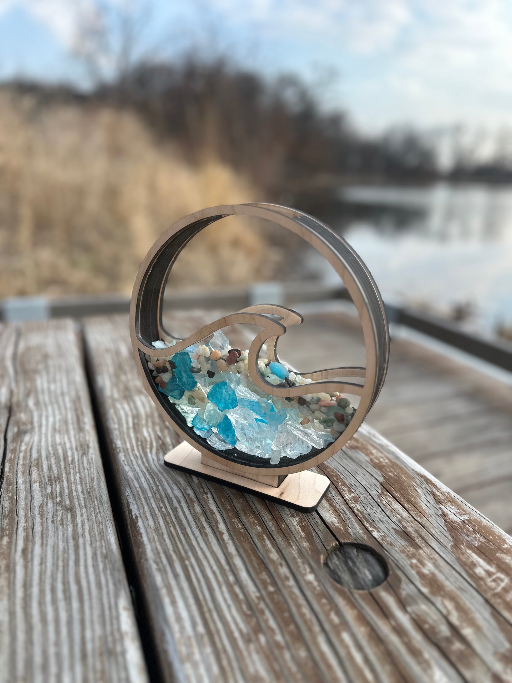 Sea Glass and Shell Display