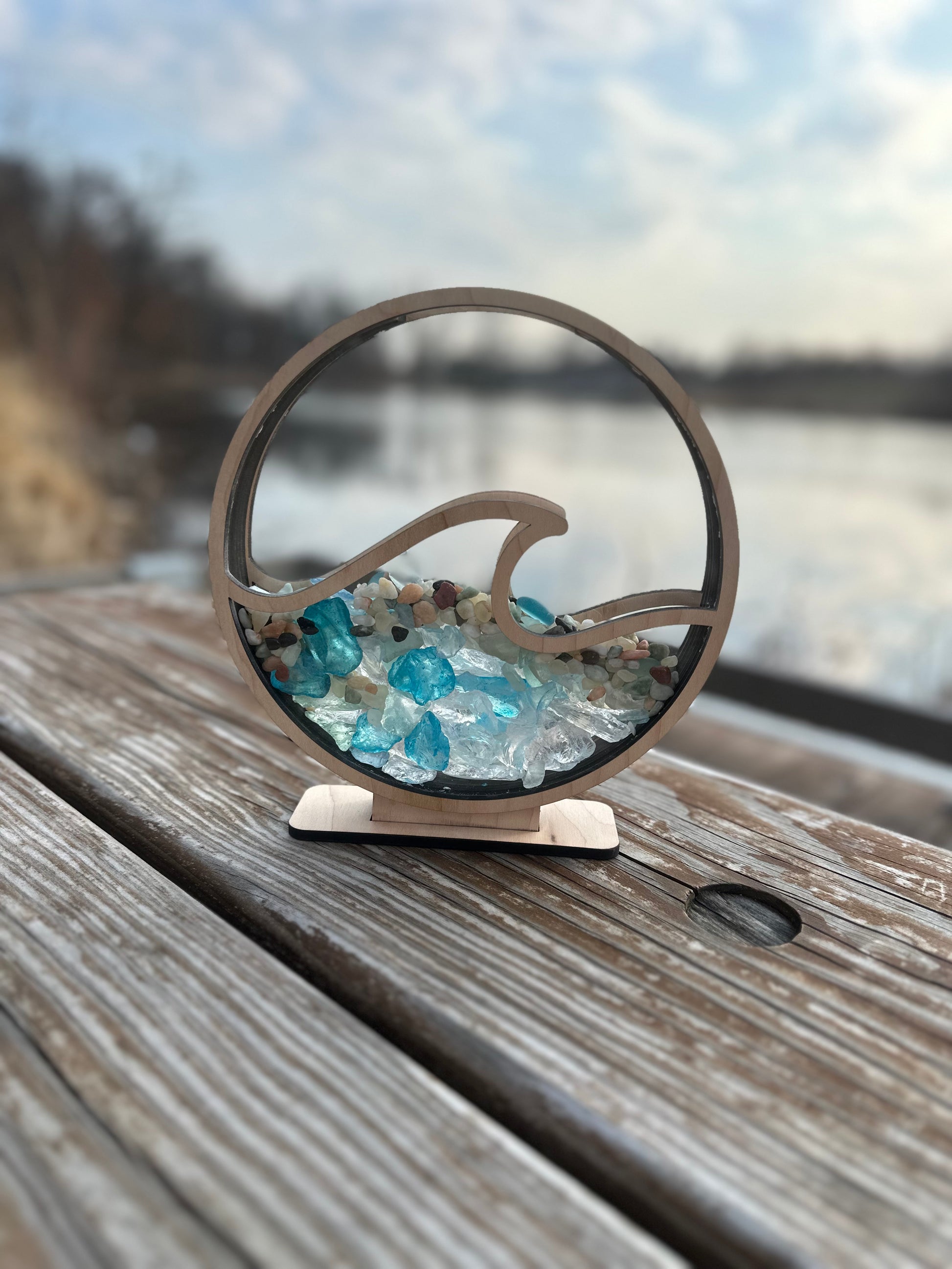 Sea Glass and Shell Display