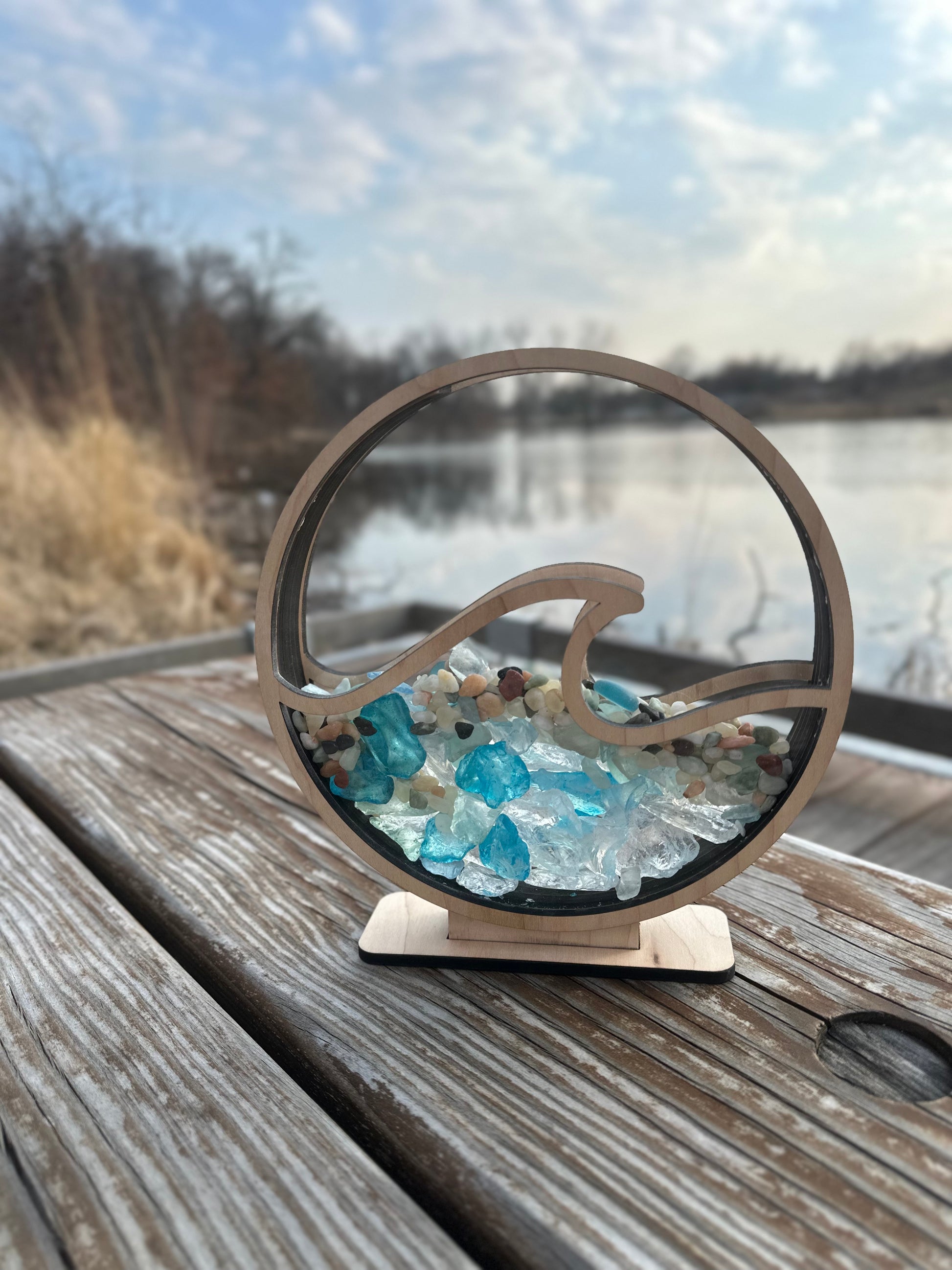 Sea Glass and Shell Display