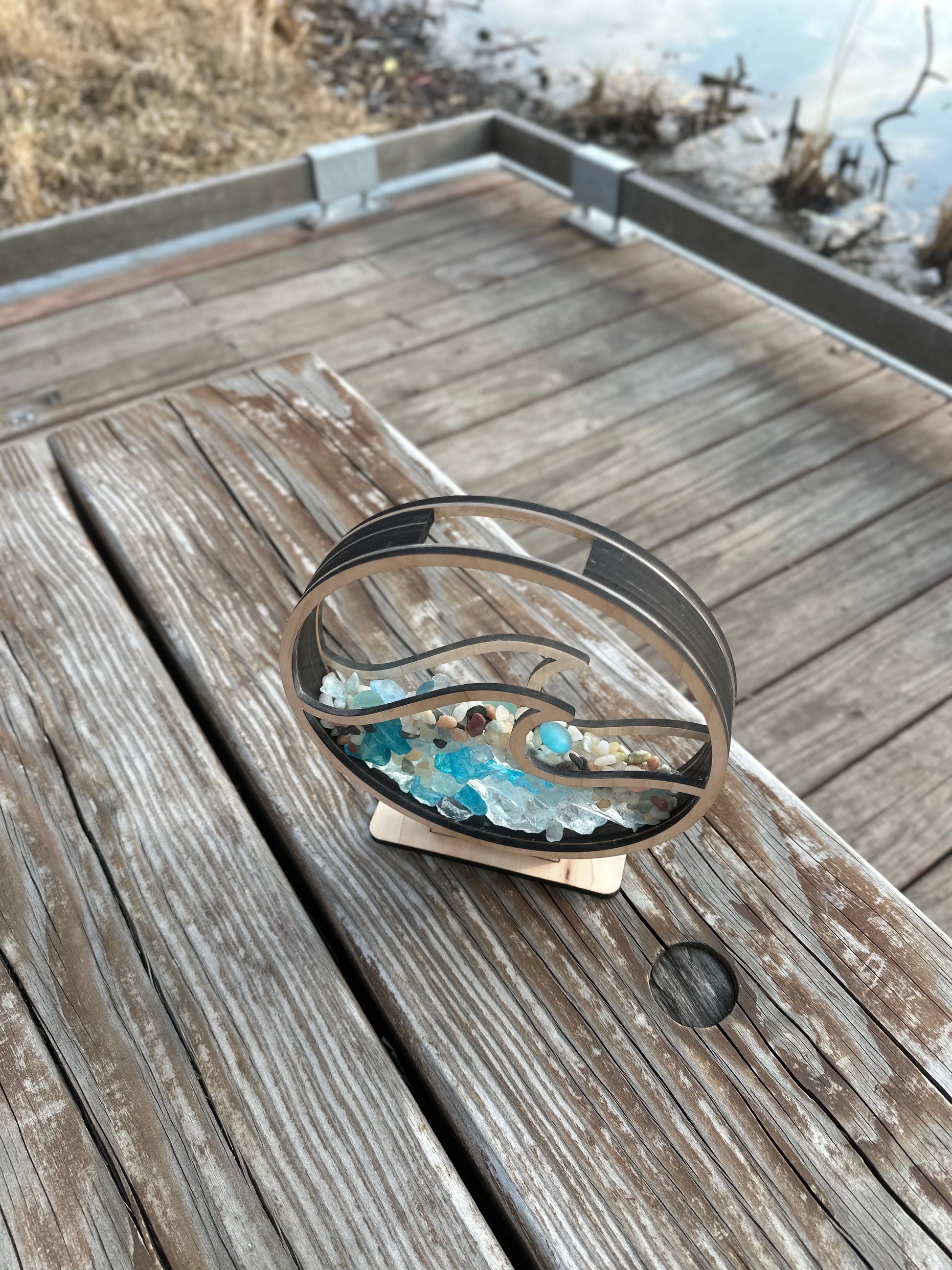 Sea Glass and Shell Display