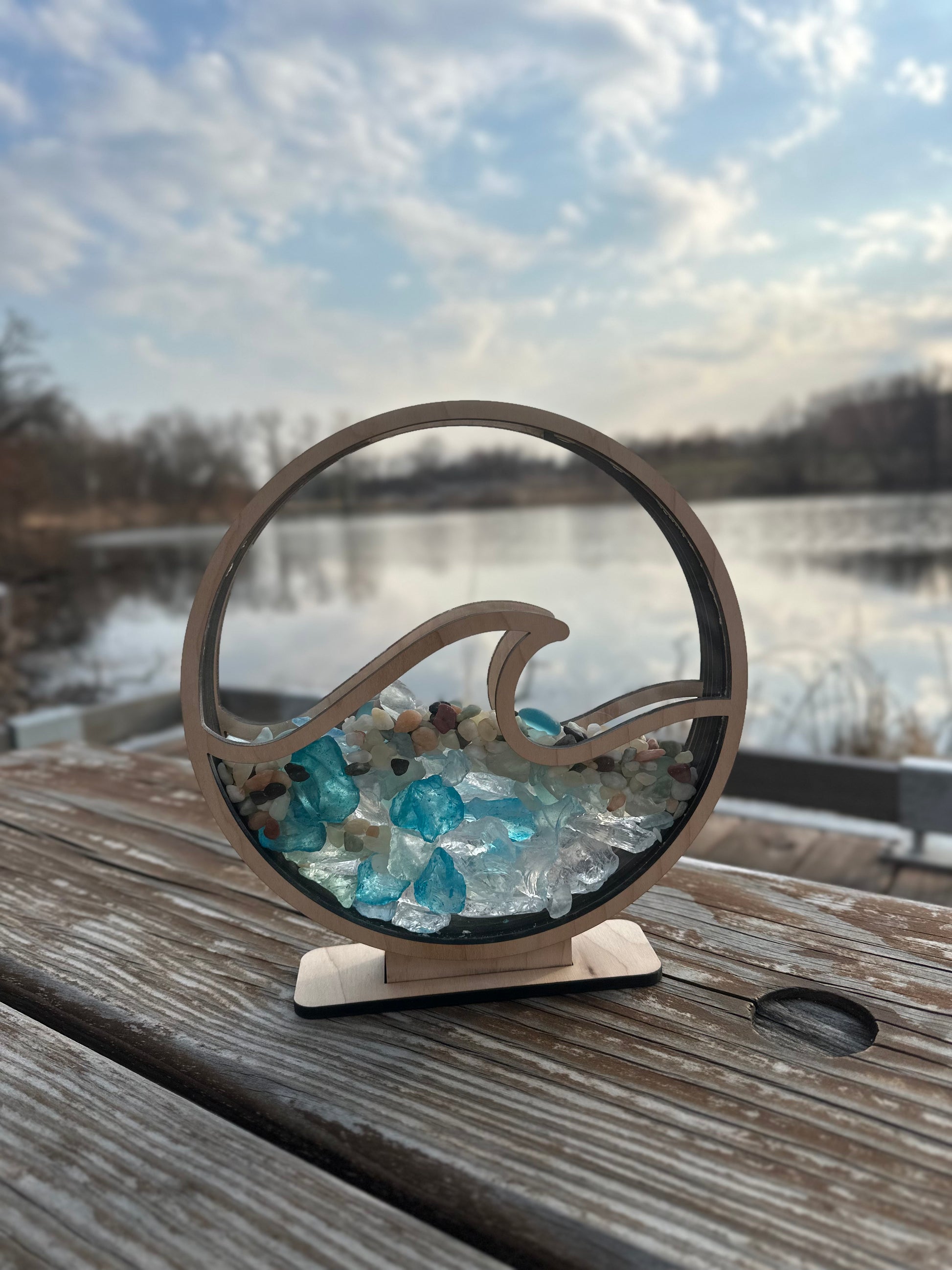 Sea Glass and Shell Display