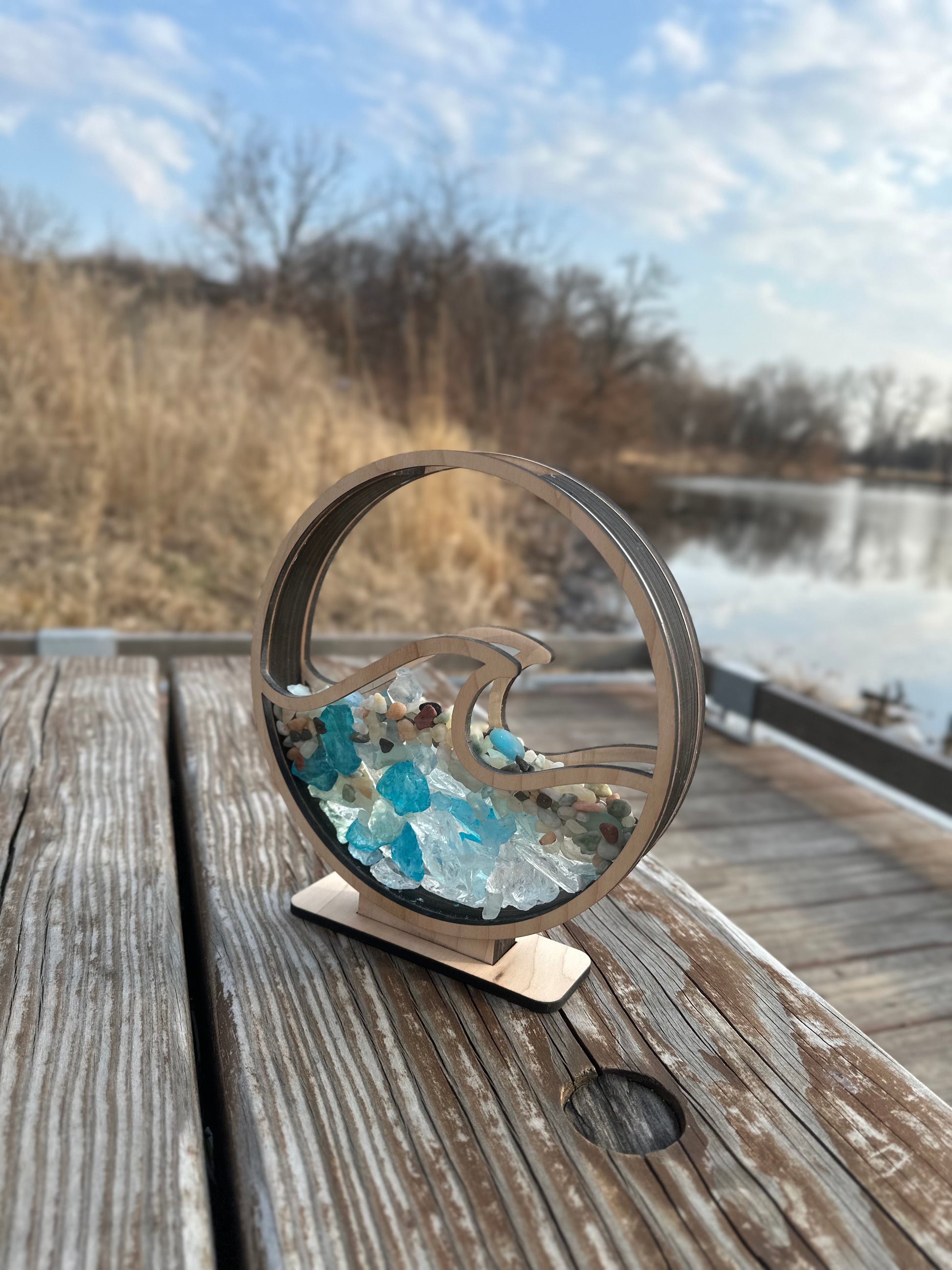 Sea Glass and Shell Display