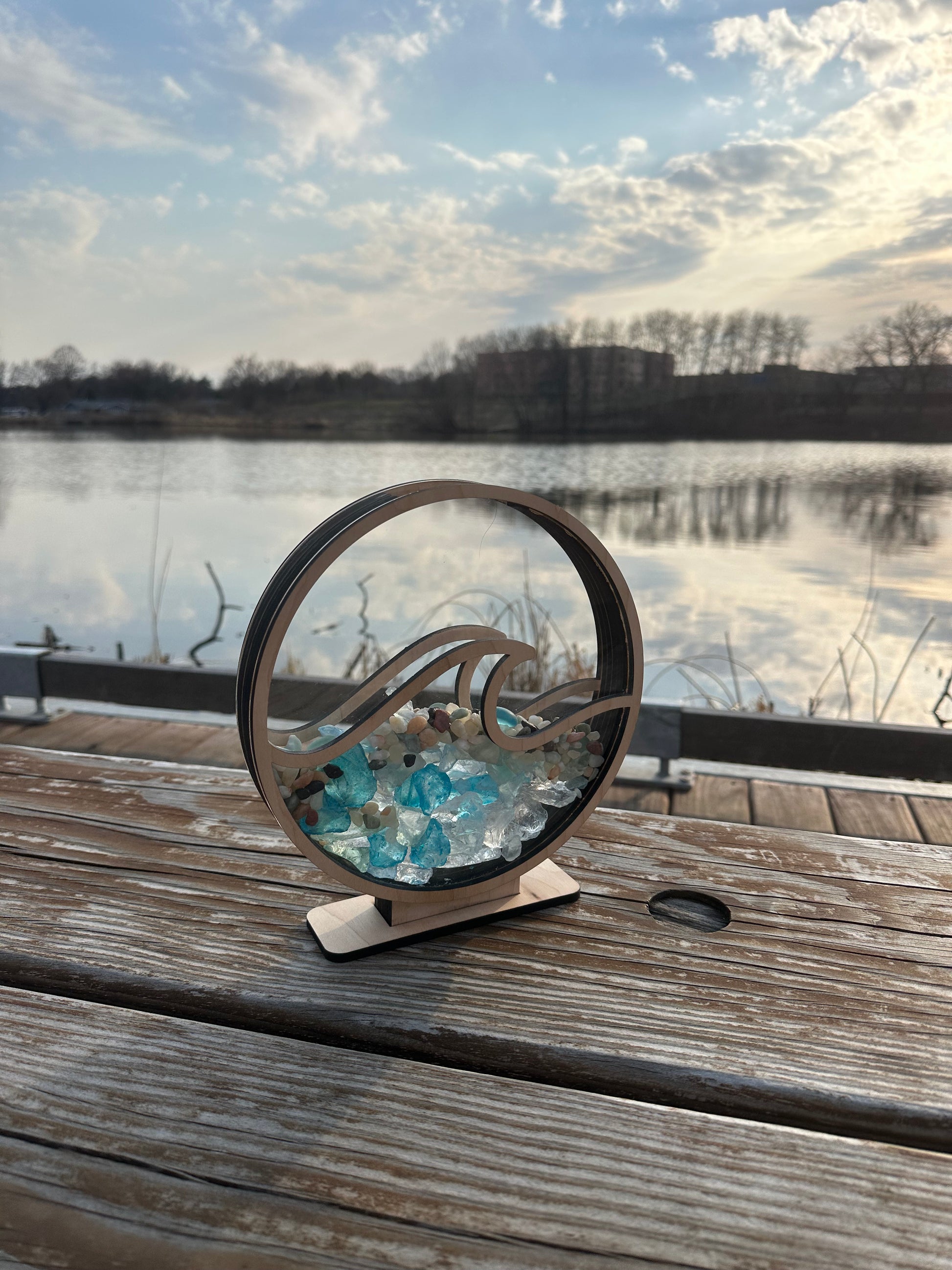 Sea Glass and Shell Display