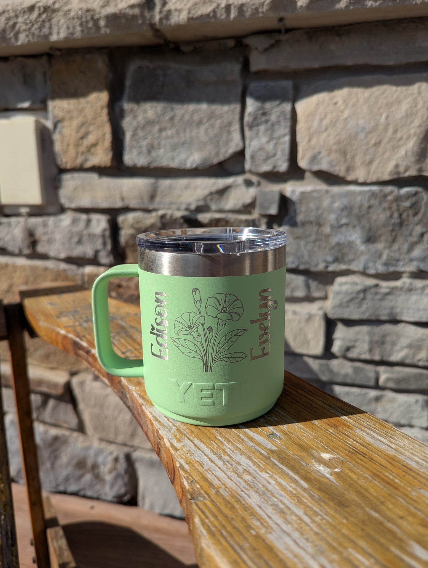 Custom 10 oz Yeti Tumbler with Birth Flowers