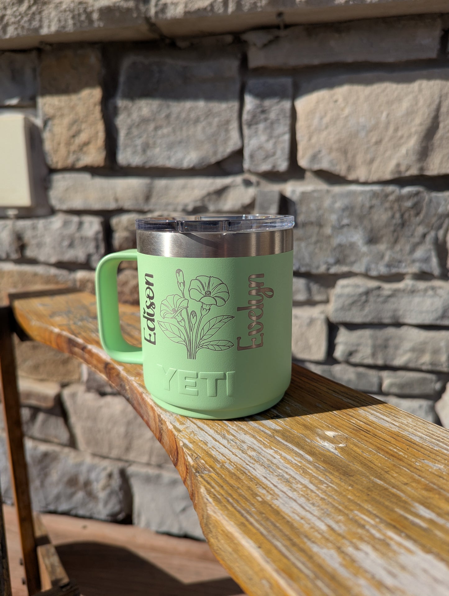 Custom 10 oz Yeti Tumbler with Birth Flowers