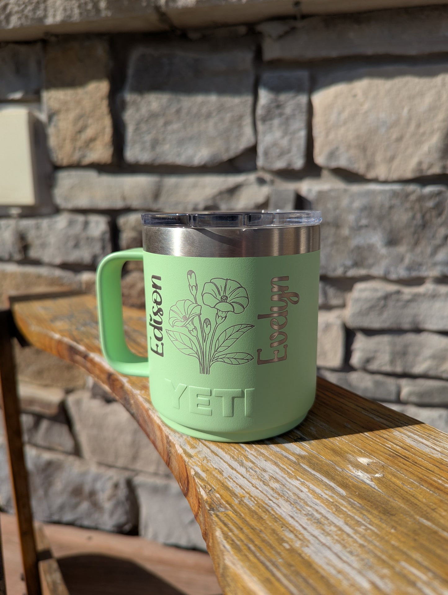 Custom 10 oz Yeti Tumbler with Birth Flowers
