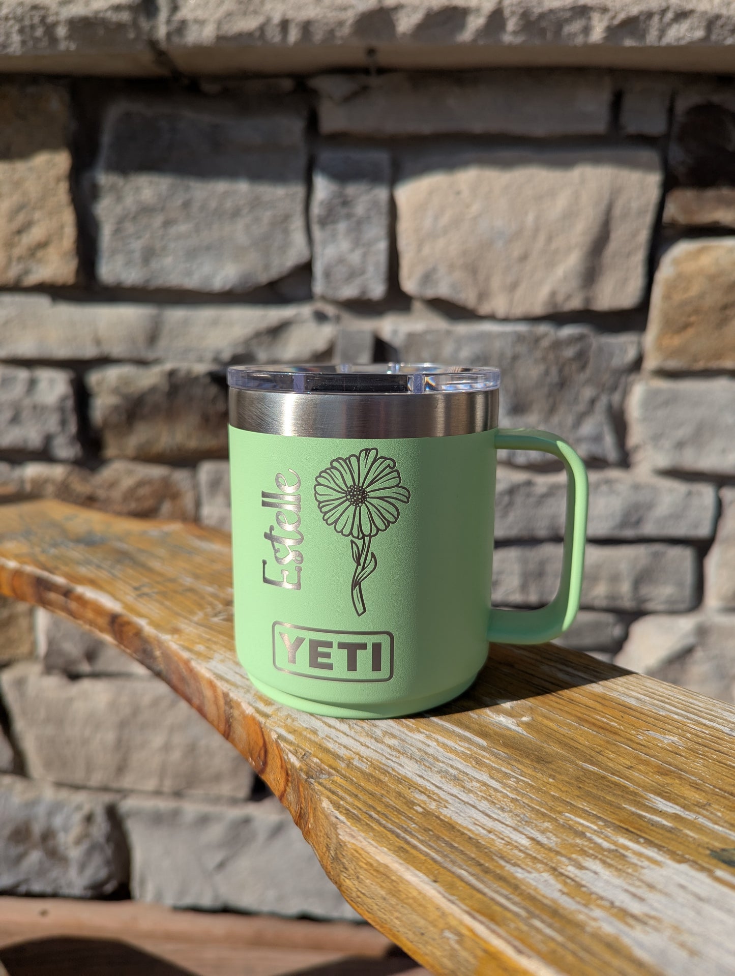 Custom 10 oz Yeti Tumbler with Birth Flowers