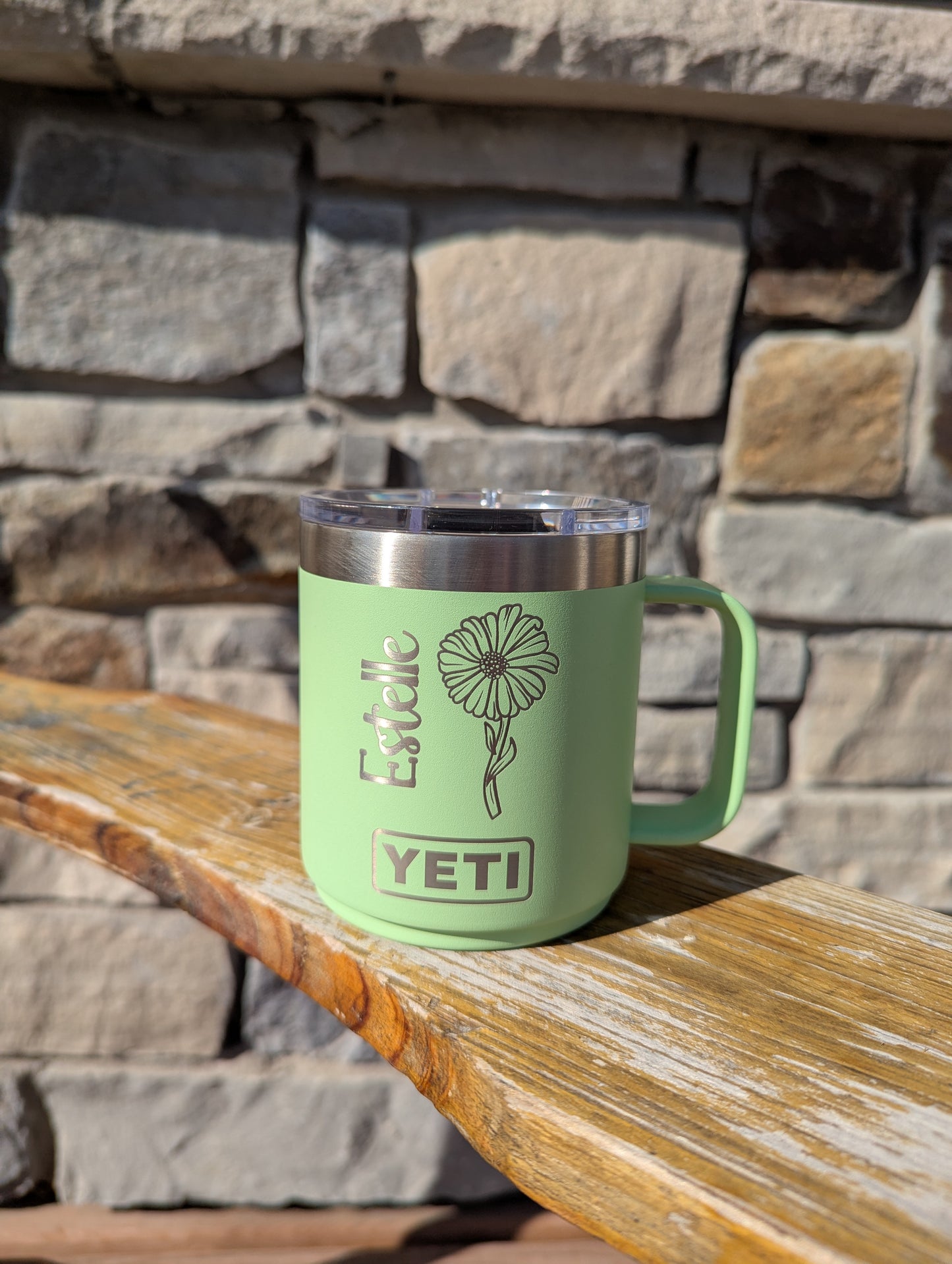 Custom 10 oz Yeti Tumbler with Birth Flowers