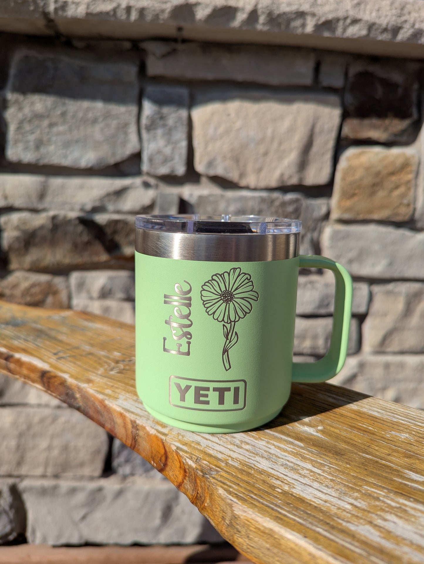 Custom 10 oz Yeti Tumbler with Birth Flowers