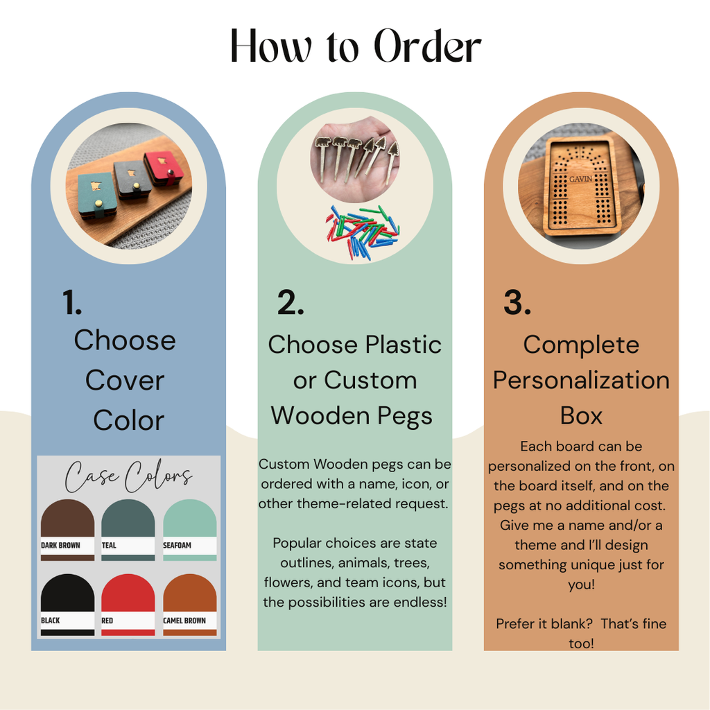 Travel 3 Track Cribbage Board