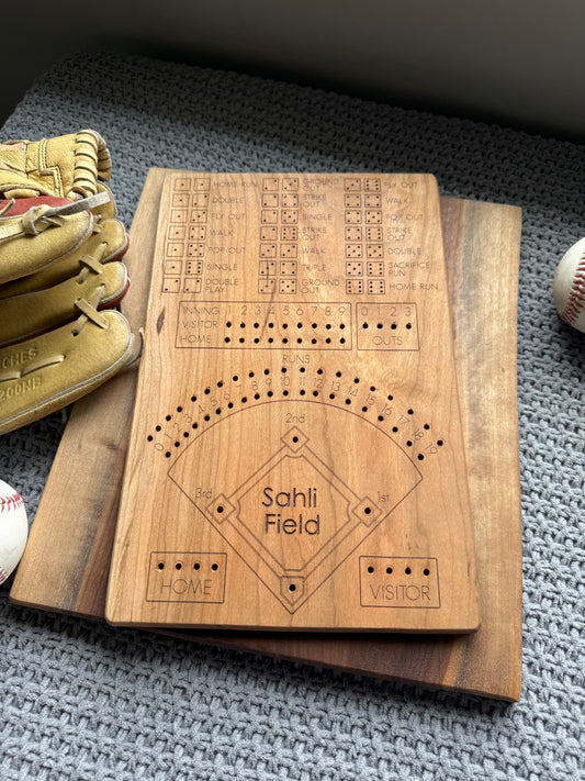 Baseball Dice Game, Hardwood Baseball Board Game, Baseball Peg Game, Gift for baseball lover