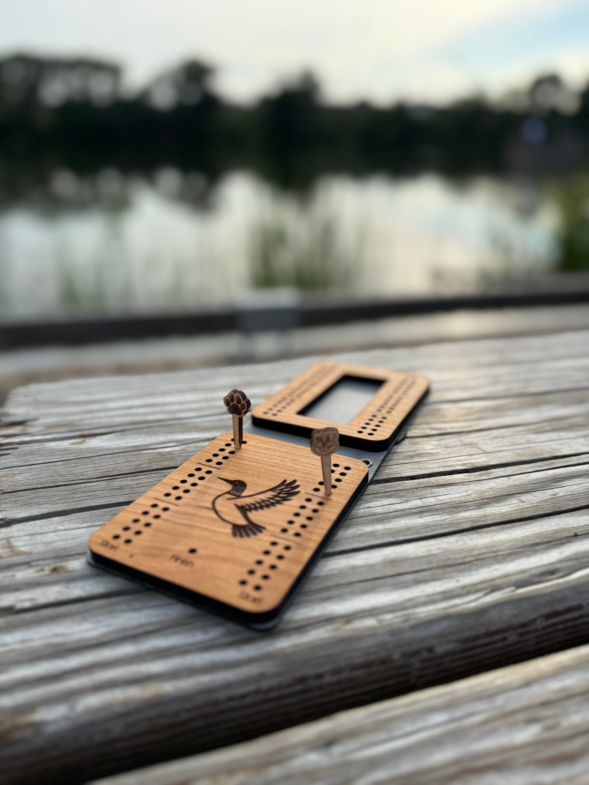 Travel Cribbage Board with Wristlet Strap | Custom Travel Cribbage Board