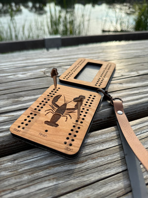 Travel Cribbage Board with Wristlet Strap | Custom Travel Cribbage Board