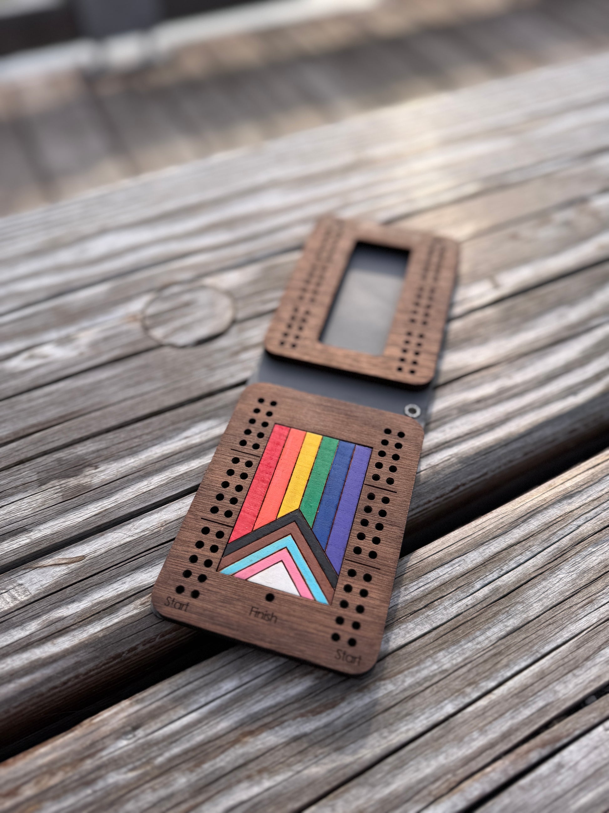 Travel Cribbage Board with Wristlet Strap | Custom Travel Cribbage Board