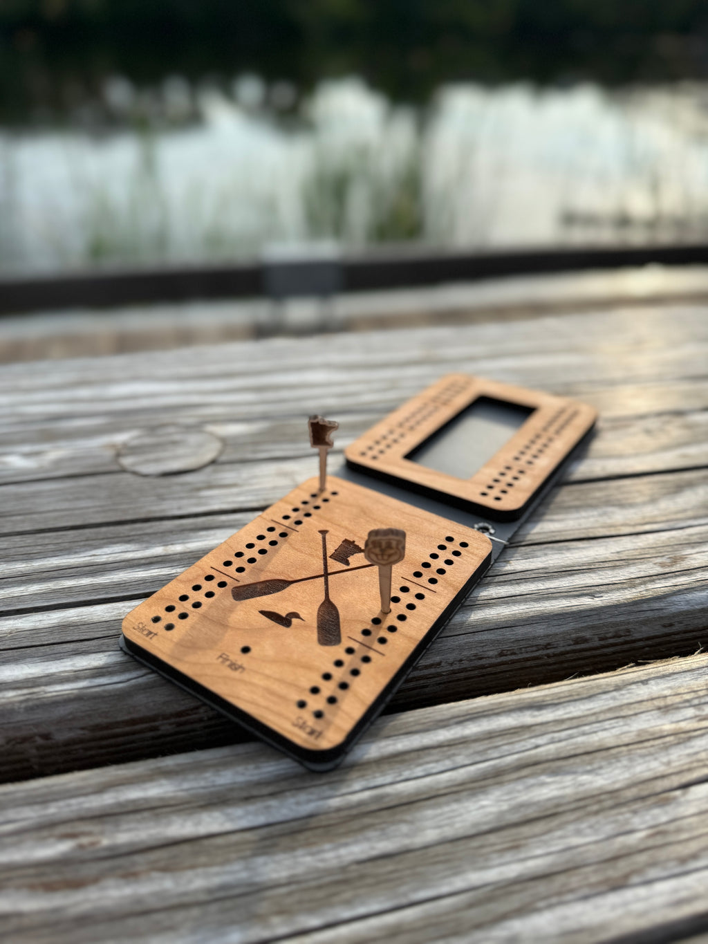 Travel Cribbage Board with Wristlet Strap | Custom Travel Cribbage Board