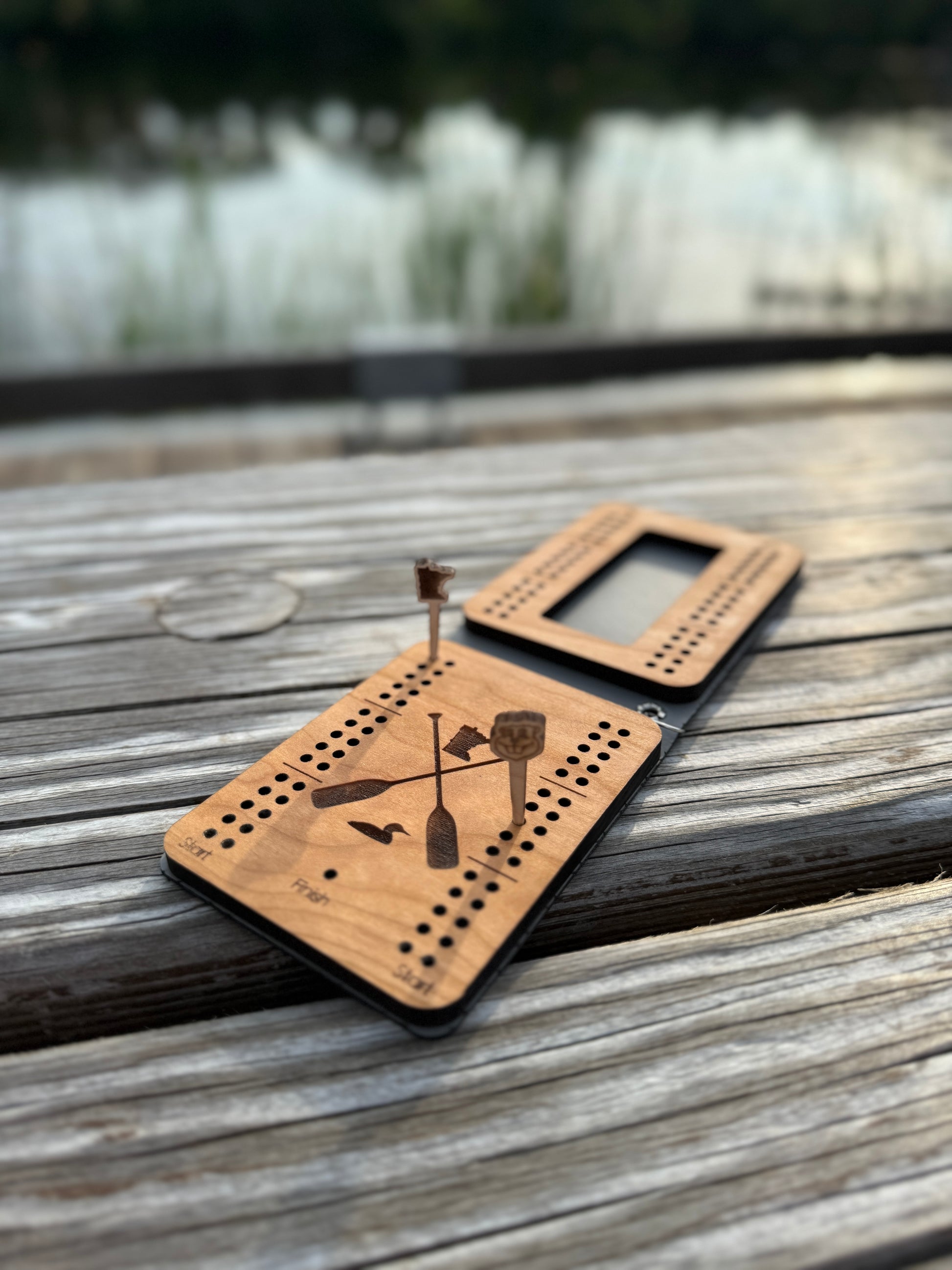 Travel Cribbage Board with Wristlet Strap | Custom Travel Cribbage Board