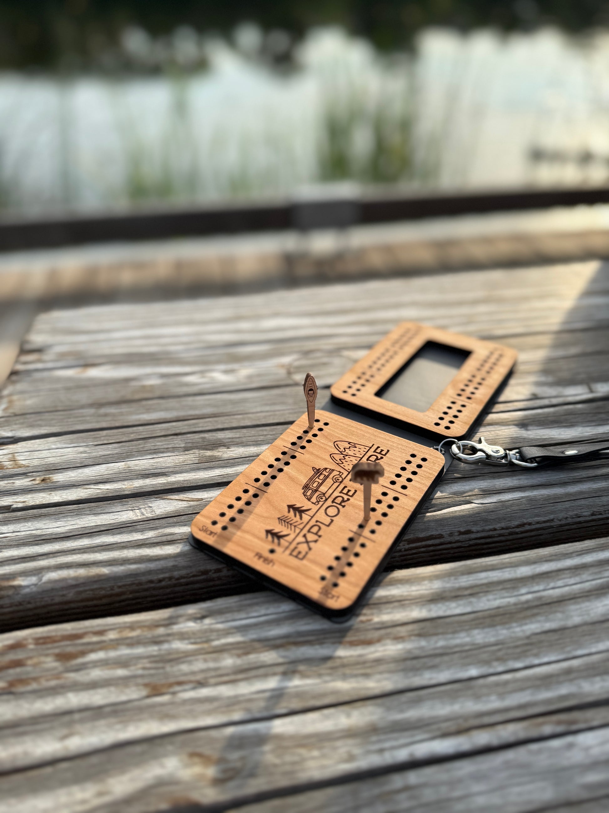 Travel Cribbage Board with Wristlet Strap | Custom Travel Cribbage Board