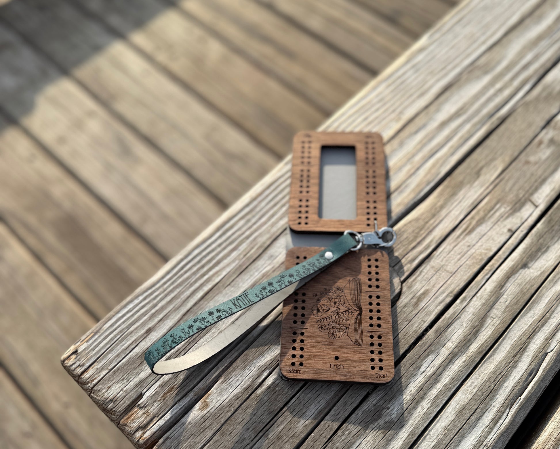 Travel Cribbage Board with Wristlet Strap | Custom Travel Cribbage Board
