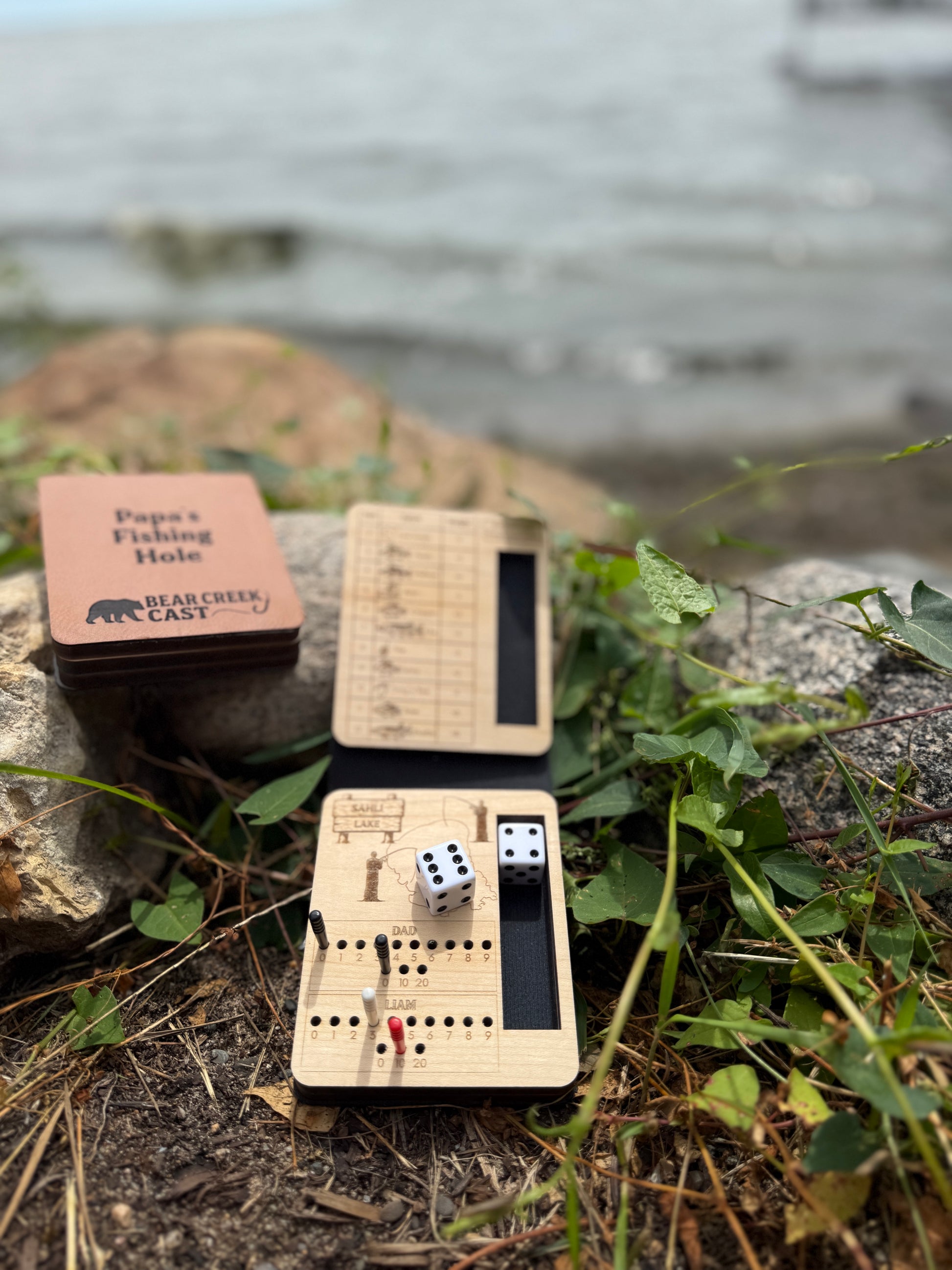 Bear Creek Cast – A Fishing-Themed Dice Board Game, Travel Fishing Game