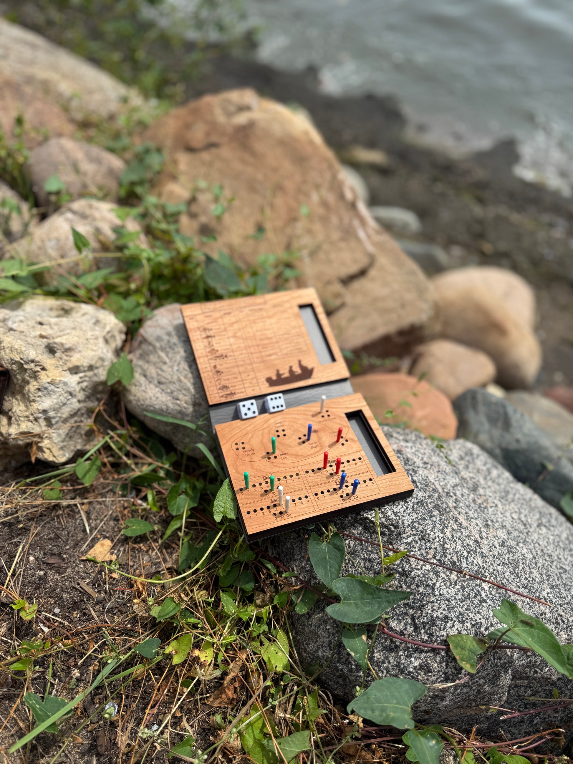 Bear Creek Cast – A Fishing-Themed Dice Board Game, Experienced Angler, Travel Fishing Game