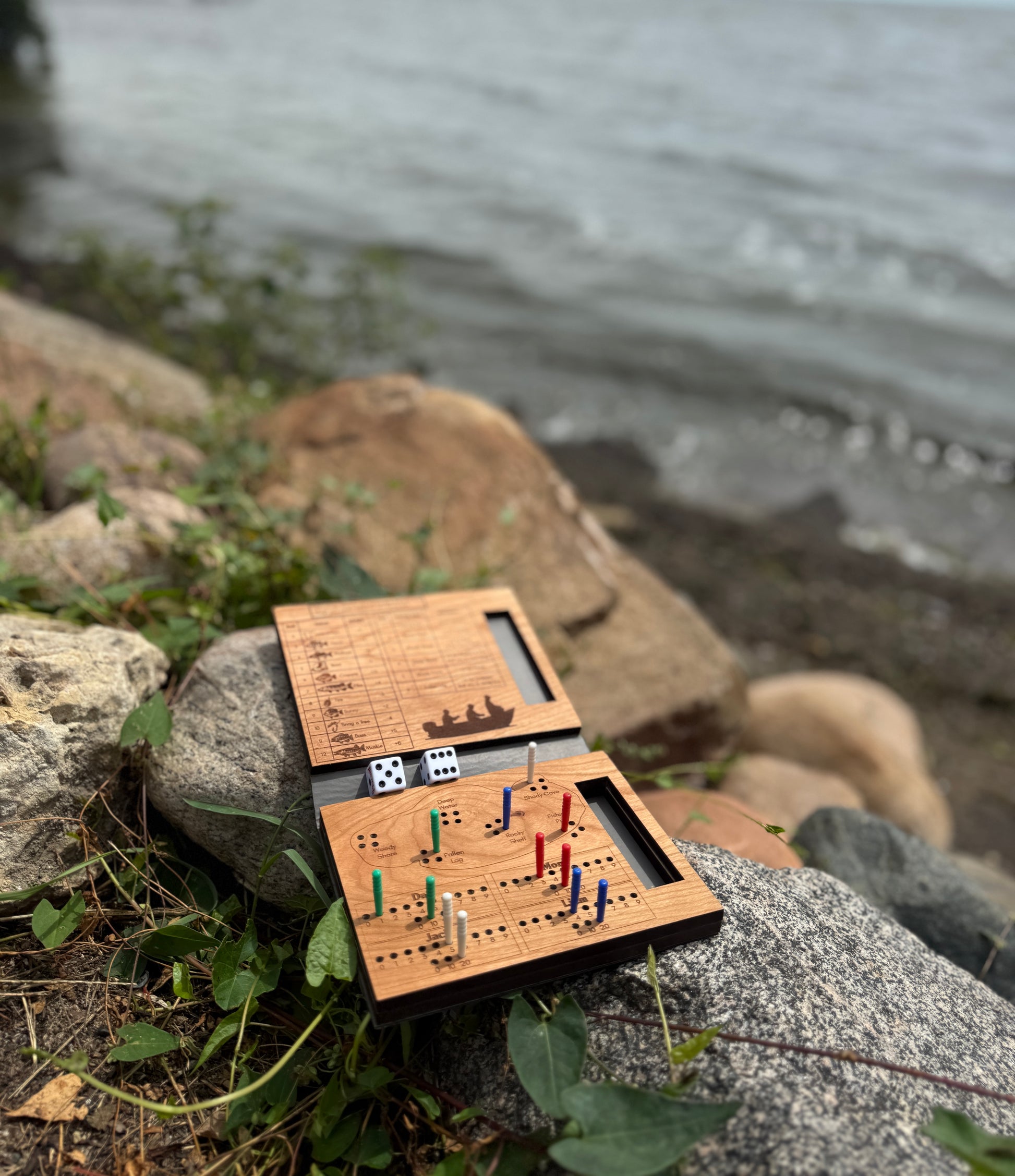 Bear Creek Cast – A Fishing-Themed Dice Board Game, Experienced Angler, Travel Fishing Game