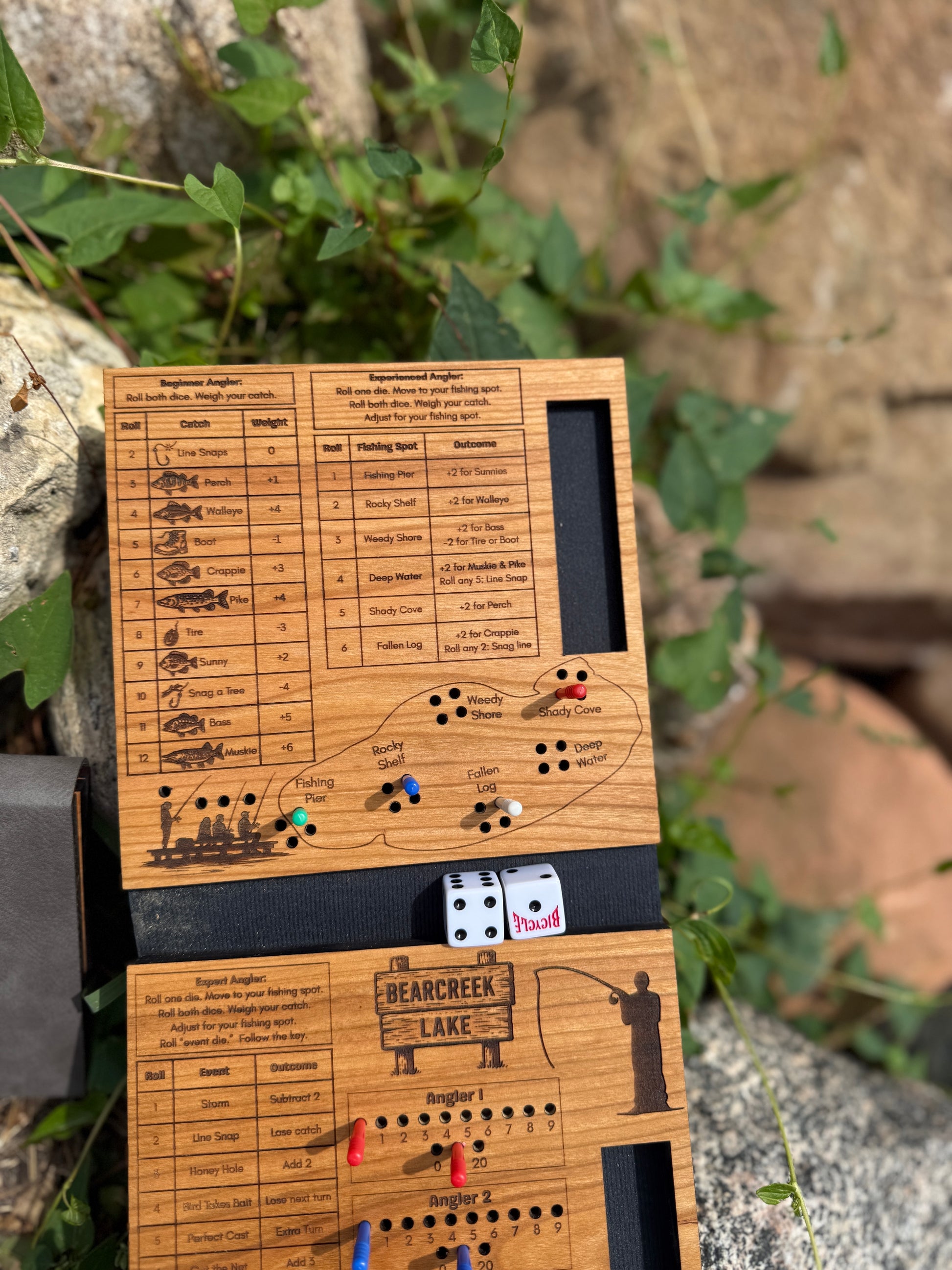 Bear Creek Cast – A Fishing-Themed Dice Board Game, Expert Angler, Travel Fishing Game