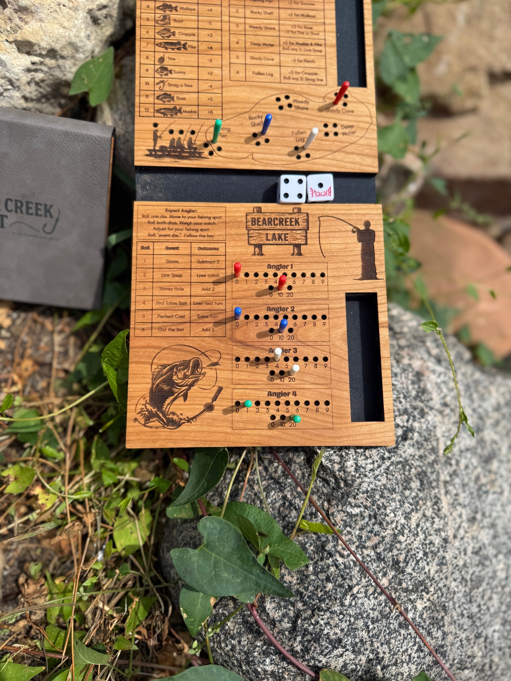 Bear Creek Cast – A Fishing-Themed Dice Board Game, Expert Angler, Travel Fishing Game