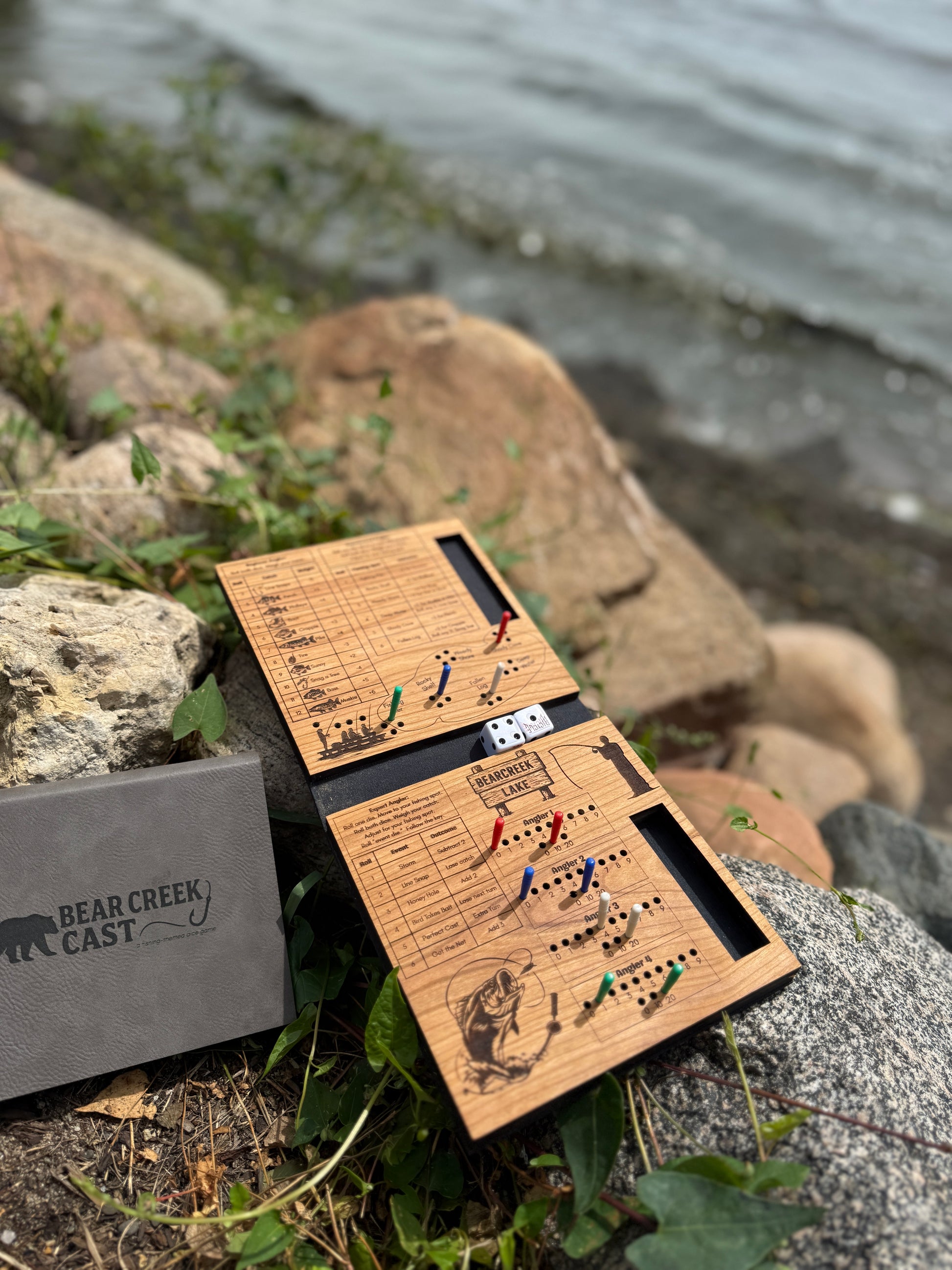 Bear Creek Cast – A Fishing-Themed Dice Board Game, Expert Angler, Travel Fishing Game