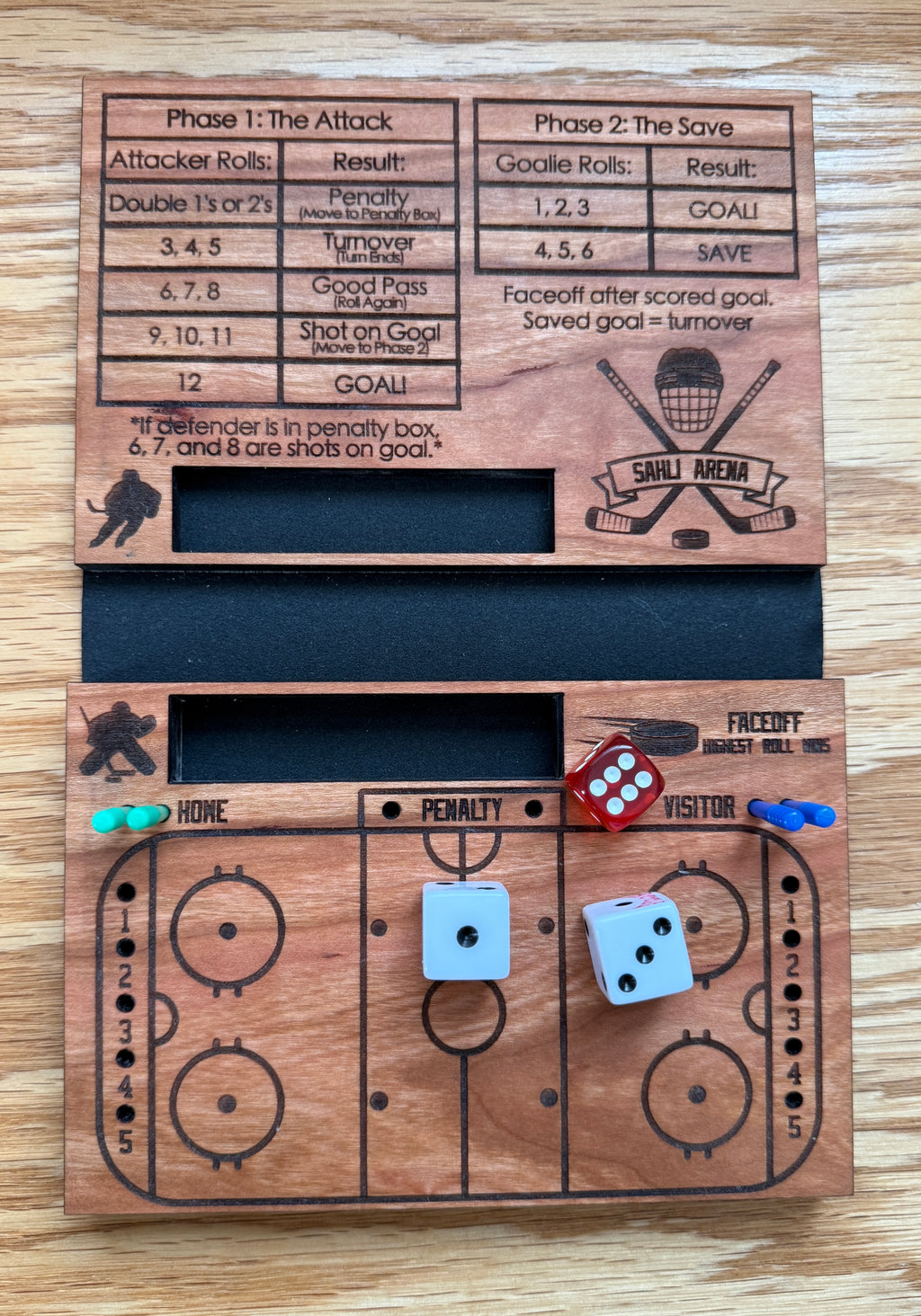 Hockey Dice Game, Travel Hockey Game