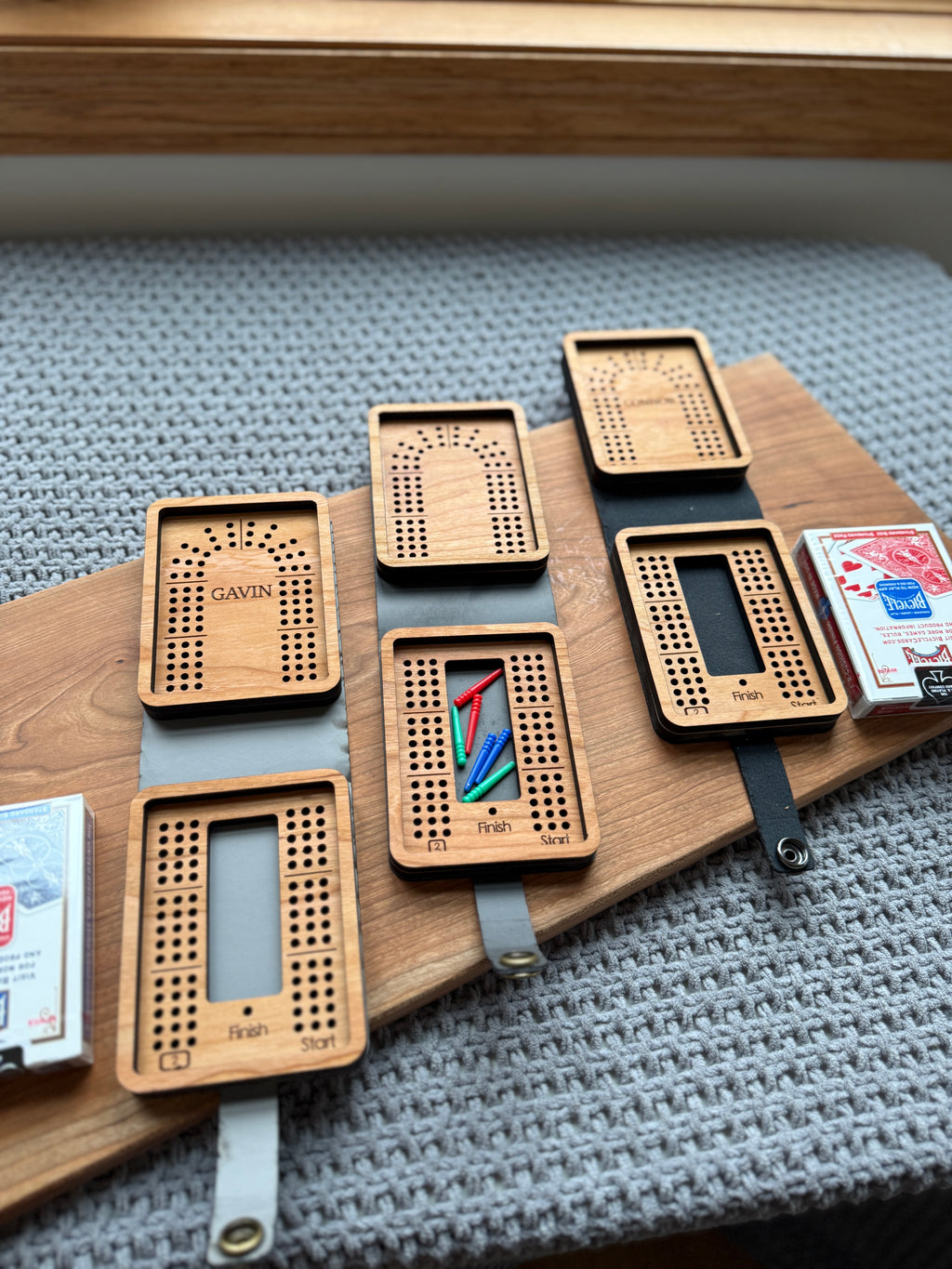 Travel 3 Track Cribbage Board