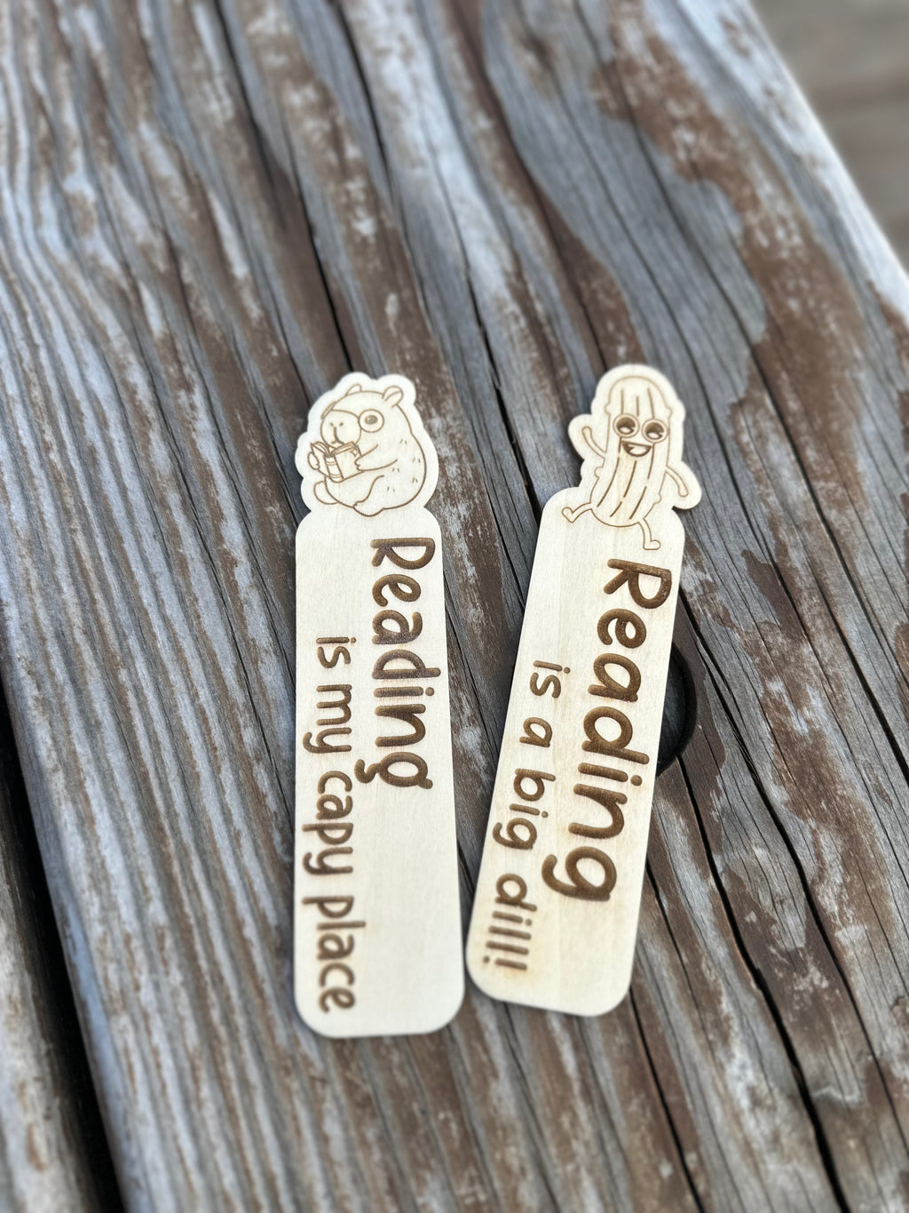 Kids Punny Wooden Bookmarks