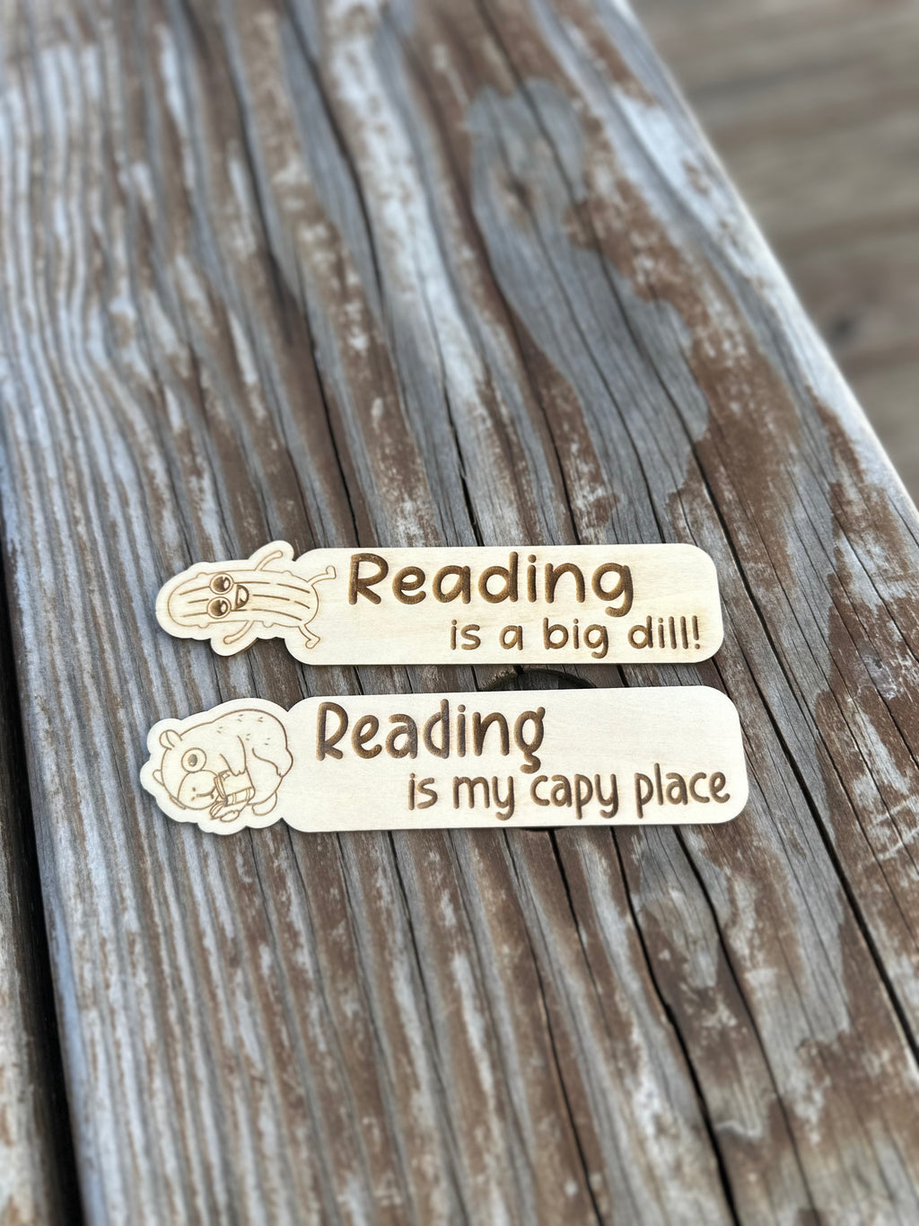 Kids Punny Wooden Bookmarks