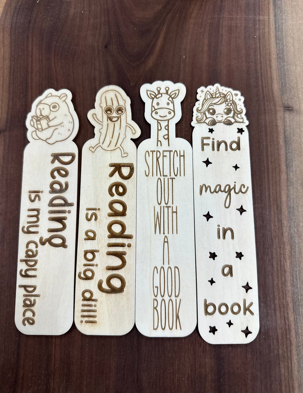 Kids Punny Wooden Bookmarks