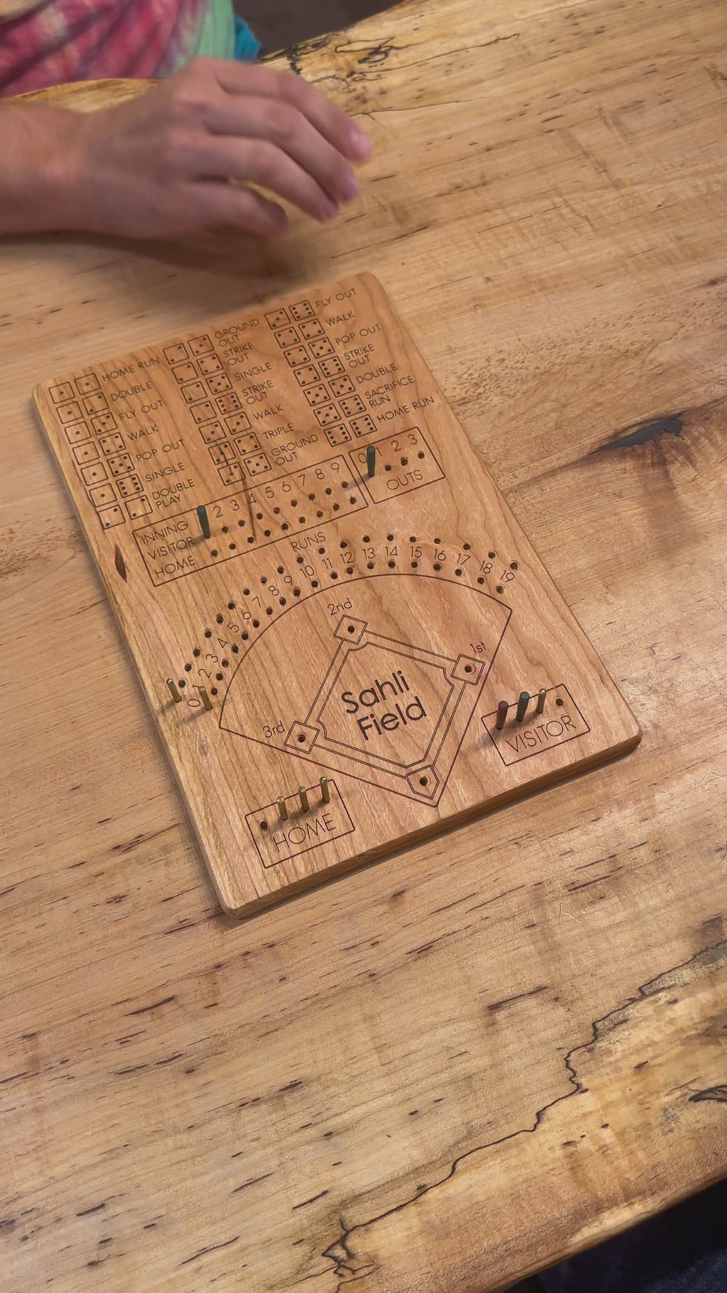 Hardwood Dugout Dice (Baseball Dice Game)